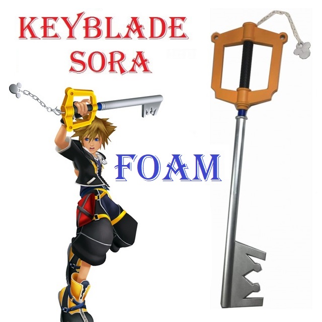 Keyblade catena regale di sora in foam per cosplay - chiave/spada fantasy da collezione in gomma del videogioco kingdom hearts .