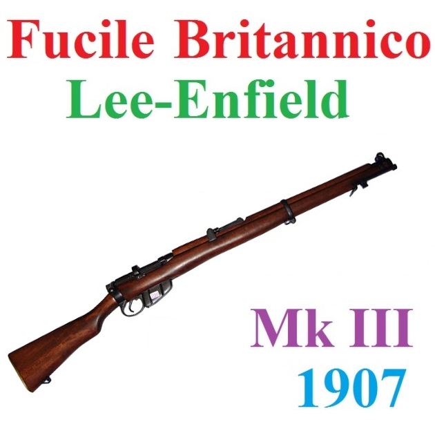 Fucile britannico lee  enfield mk iii del 1907 - replica storica inerte di fucile short magazine lee-enfield della fanteria britannica da collezione.