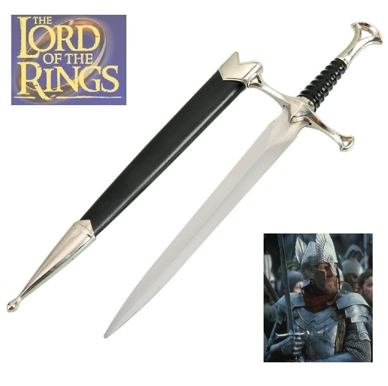 Pugnale narsil con fodero - miniatura da collezione di spada fantasy di re elendil del film il signore degli anelli .