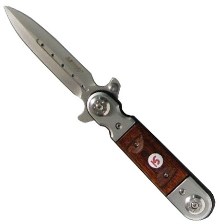 Coltello serramanico lgn002  con impugnatura in legno marca mtech usa.