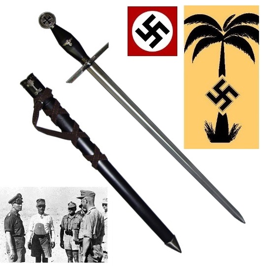 Daga nazista afrika korps -  coltello storico da collezione invecchiato di militare tedesco della deutsches afrikakorps del periodo nazista.