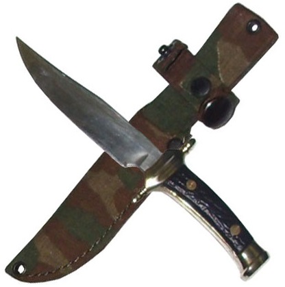 Mini coltello da caccia muela modello uno con  fodero - mini coltello a lama fissa da collezione - replica in miniatura di coltello da caccia in acciaio spagnolo marca muela.