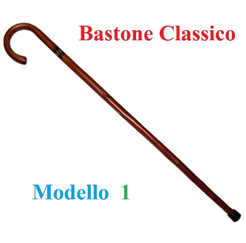 Bastone classico da passeggio modello 1 in legno.