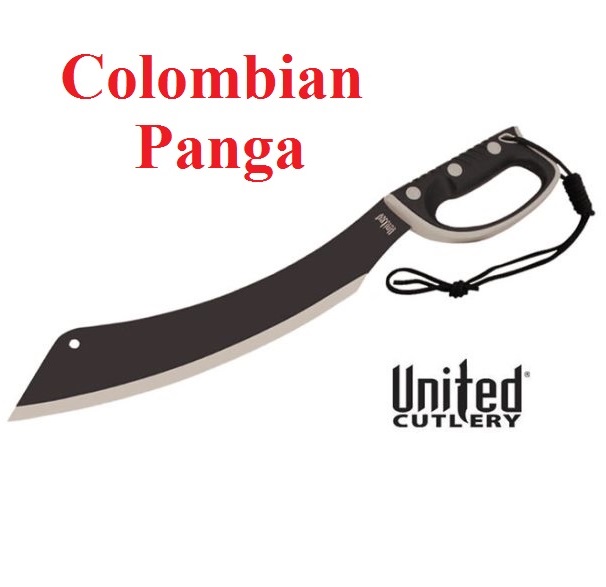 Machete colombian panga con lama e fodero nero - coltello macete della colombia  marca united cutlery.