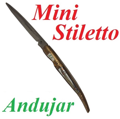 Mini stiletto andujar - mini coltello modello stiletto da collezione in acciaio spagnolo - replica in miniatura di coltello stiletto marca andujar.