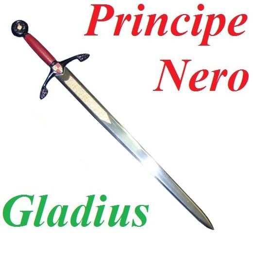Mini spada principe nero - miniatura da collezione della spada inglese del principe di galles in acciaio spagnolo - marca gladius.