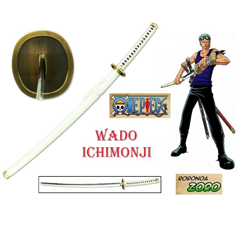 Katana wado ichimonji per cosplay - spada giapponese fantasy da collezione  strada dell'armonia di roronoa zoro della serie anime e manga one piece  anime e manga mondo cinema tv anime videogames one