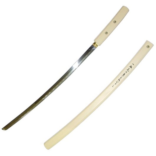 Katana shirasaya bianca - spada giapponese in legno di colore bianco.
