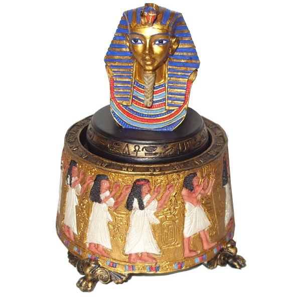 Carillon tutankhamon - miniatura da collezione della maschera del faraone egizio tutankhamon con carillon .