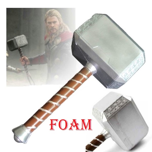 Mjolnir in foam di thor per cosplay - martello fantasy da collezione in gomma del dio asgardiano figlio di odino della serie di film e a fumetti thor.