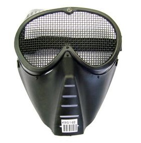 Maschera nera protettiva per softair - maschera integrale proteggi viso per softair colore nero.