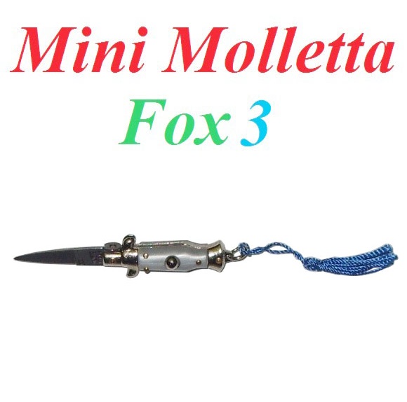 Mini molletta siciliana fox modello 3 con impugnatura in finta madreperla - mini coltello siciliano da collezione - replica in miniatura di coltello a scatto siciliano.