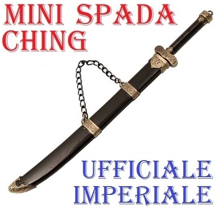 Mini spada cinese dao da ufficiale imperiale della dinastia qing o ch'ing( detta ching o chin) - miniatura da collezione di spada storica di soldato dell' imperatore della cina .
