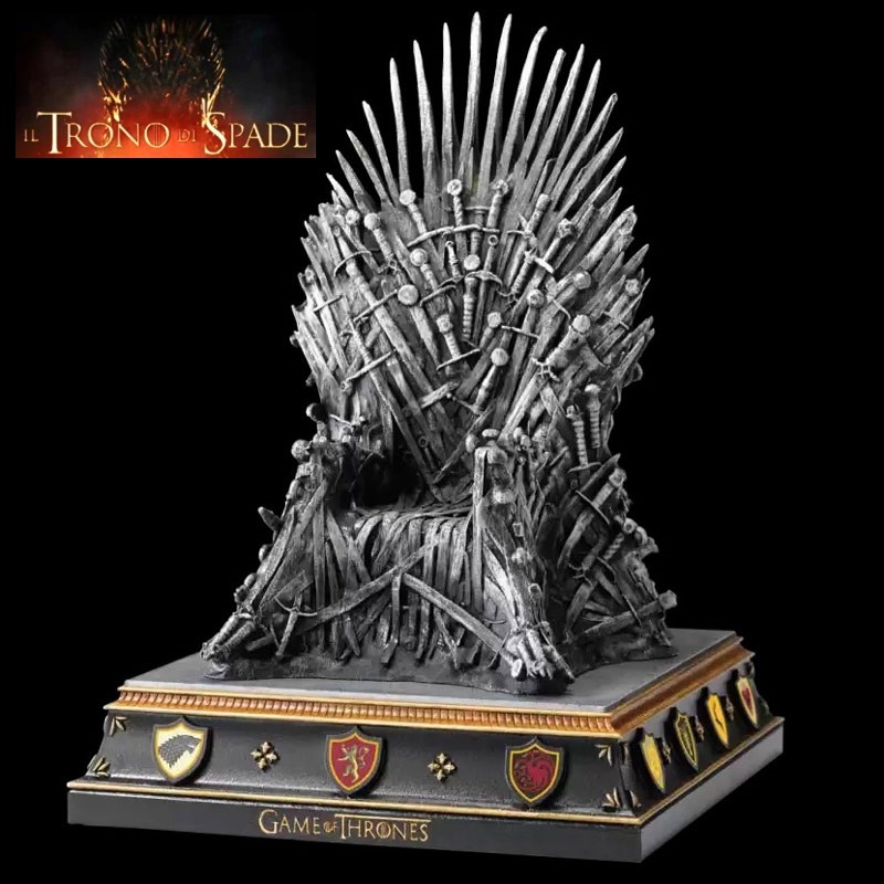 Miniatura trono di spade da collezione - riproduzione ufficiale iron throne marca the noble collection della serie televisiva game of thrones.