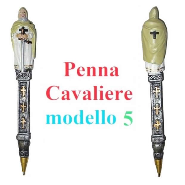 Penna cavaliere modello 5 - penna da collezione con cavaliere teutonico dipinto a mano.