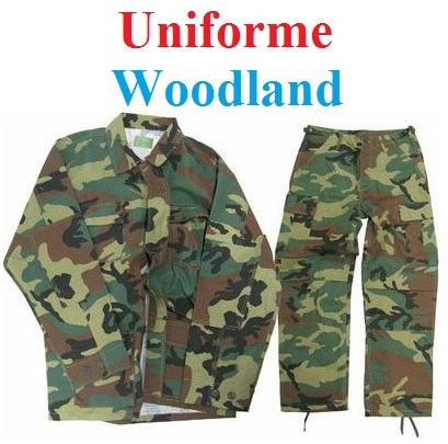 Uniforme militare woodland in cotone - mimetica in cotone color foresta.