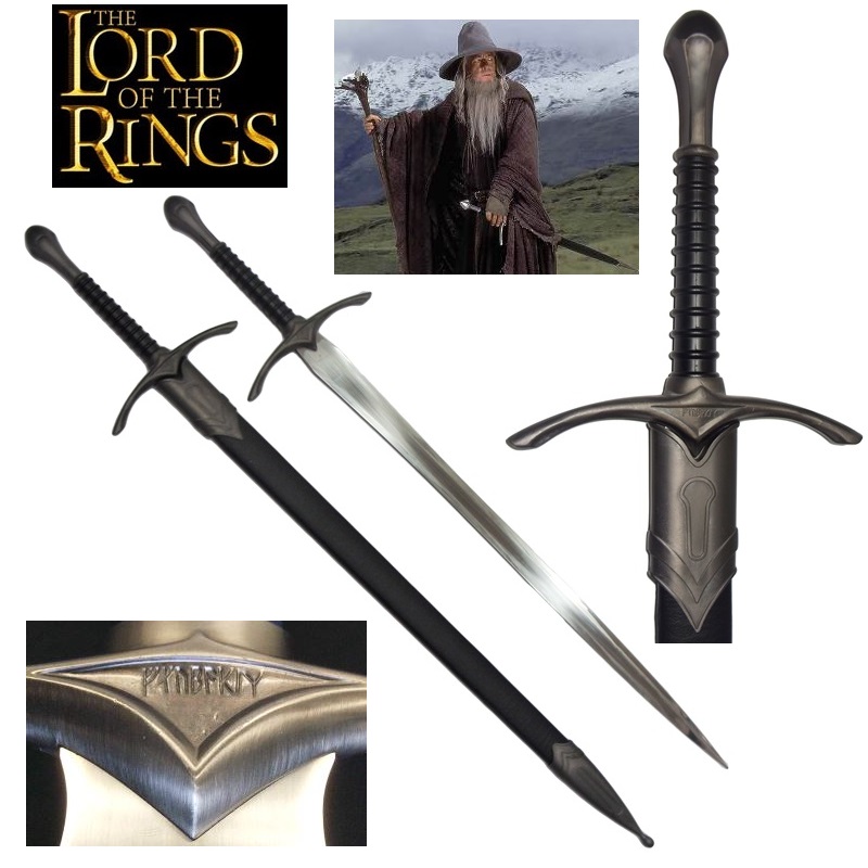 Spada glamdring con fodero per cosplay - spada fantasy da collezione del mago gandalf il grigio dei film il signore degli anelli e lo hobbit.