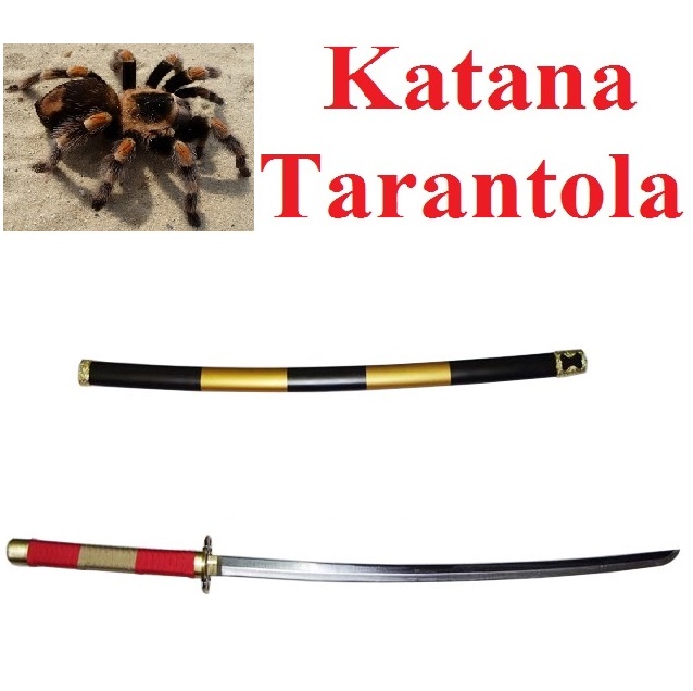 Katana tarantola - spada giapponese  con fodero con colori del ragno tarantola.