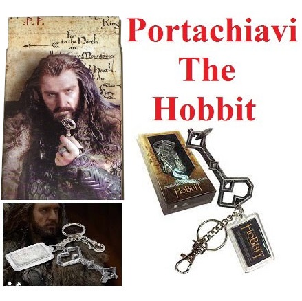 Portachiavi di thorin scudodiquercia - chiave di thorin oakenshield con portachiavi - riproduzione ufficiale the noble collection del film lo hobbit.