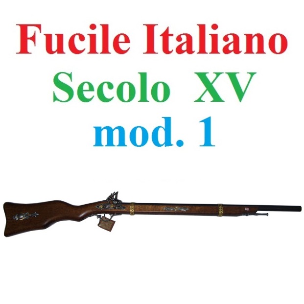 Fucile italiano del quindicesimo secolo modello 1 - replica storica inerte di fucile italiano del xv secolo da collezione - prodotto in italia.