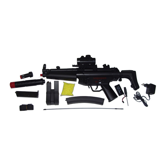 Fucile softair modello mitra mp5 elettrico con calcio regolabile ed  accessori - mitra giocattolo elettrico mp5 a pallini con doppio caricatore  e red dot fucili softair softair elettrici CYMA