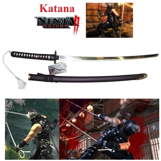 Katana ninja gaiden 2 - spada zanna della tigre del guerriero ninja ryu hayabusa per cosplay - spada giapponese fantasy da collezione del videogioco ninja gaiden 2.