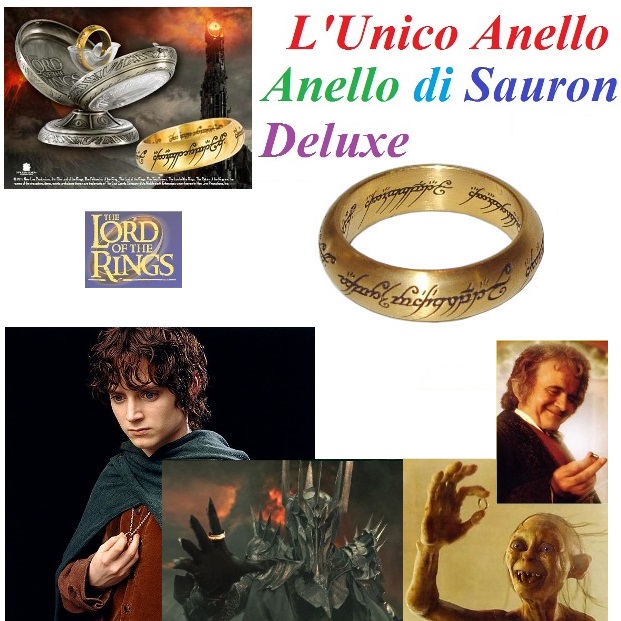 L'unico anello deluxe - anello di sauron deluxe con  espositore - riproduzione ufficiale new line cinema del film il signore degli anelli.