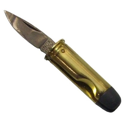 Mini coltello pallottola 44 magnum - mini coltello serramanico a forma di proiettile calibro 44 magnum da collezione - replica di pallottola 44 magnum con lama mobile marca fox.