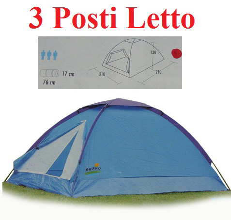 Tenda monodome iii - tenda da campeggio da 3 posti letto - tenda igloo marca bravo.