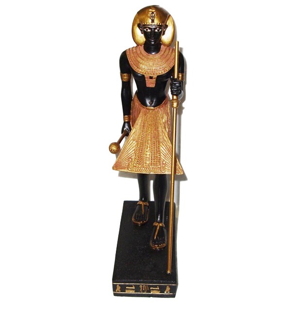 Statua faraone nubiano - miniatura in resina di faraone nero - replica da collezione di statua di faraone egiziano della xxv dinastia.