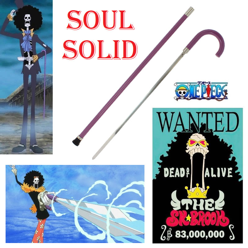 Bastone animato soul solid per cosplay - stocco fantasy da collezione di brook della serie anime e manga one piece.