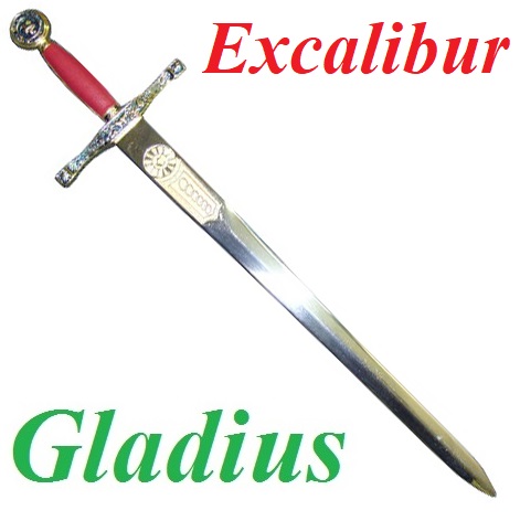 Mini spada excalibur - miniatura da collezione della spada di re art� pendragon in acciaio spagnolo marca gladius.