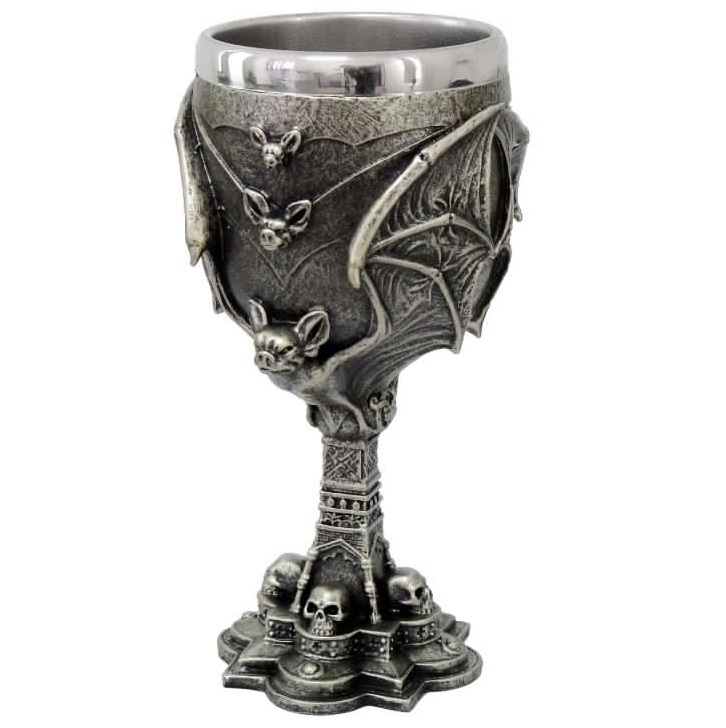 Calice dracula - coppa fantasy da collezione con pipistrelli vampiro .