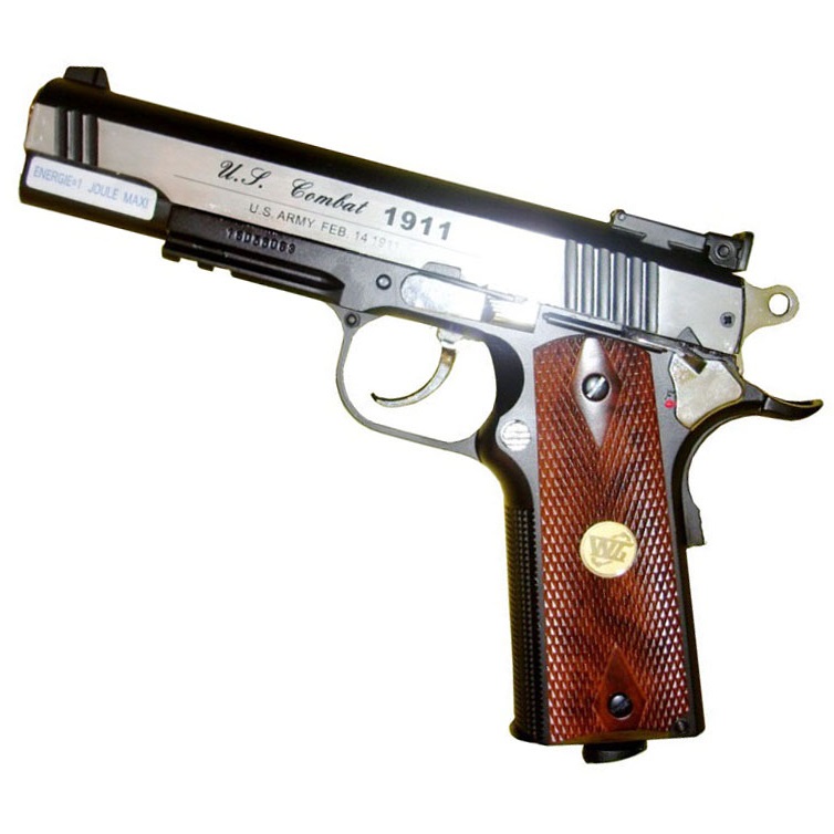 Pistola softair colt 1911 silver a co2 full metal - pistola colt 1911 color argento da softair scarrellante in metallo.