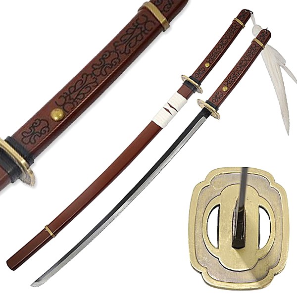 Katana spirituale shishiou di yomi isayama per cosplay - spada giapponese fantasy da collezione della serie anime e manga ga-rei zero.