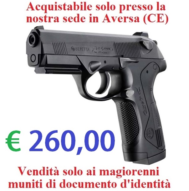 Pistola co2 beretta px4 storm - potenza inferiore ai 7,5 joule - marca umarex -versione depotenziata di libera vendita a maggiorenni .