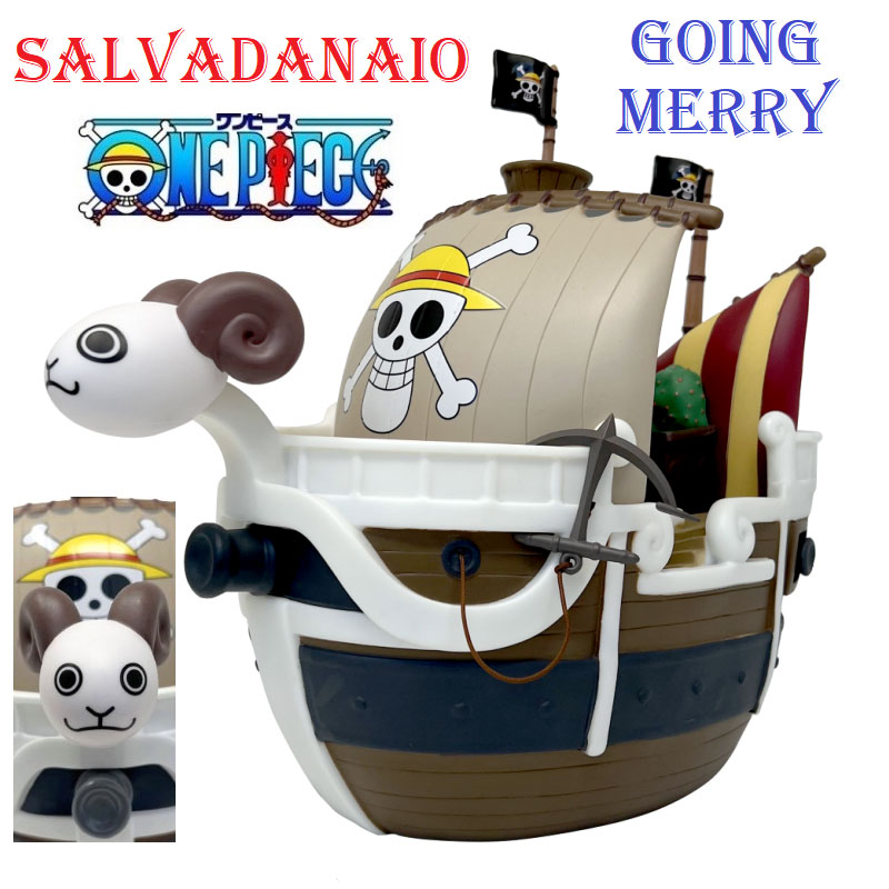 Salvadanaio going merry riproduzione ufficiale marca plastoy - soprammobile da collezione con salvadanaio a forma della nave dei pirati di cappello di paglia della serie anime e manga one piece.