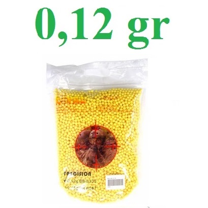 8333 pallini softair da 0,12 grammi - busta da 8333 pallini per armi softair 6 mm da 0,12 gr.