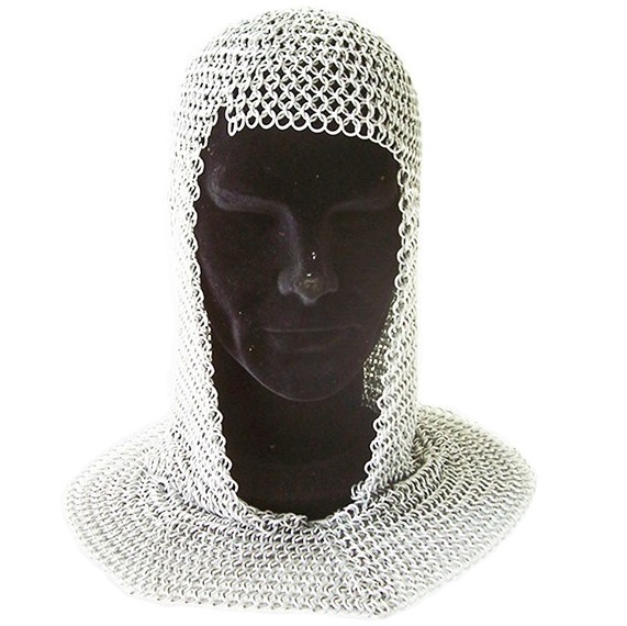 Camaglio da cavaliere indossabile - cappuccio protettivo di anelli metallici da guerriero.