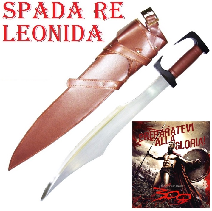 Spada di re leonida con fodero per cosplay - spada di guerriero spartano da collezione del film 300.