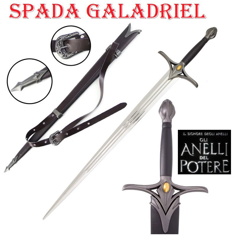 Spada di galadriel per cosplay - spada ornamentale fantasy da collezione con fodero da schiena della serie televisiva gli anelli del potere.