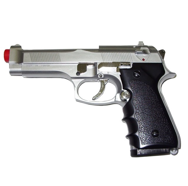 Pistola softair a molla modello beretta 92 fs cromata.