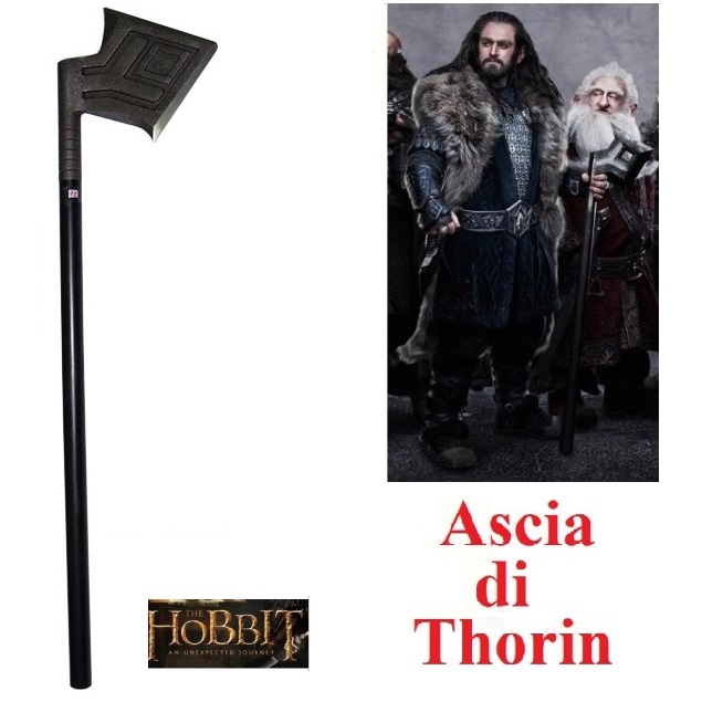 Ascia di thorin scudodiquercia per cosplay - scure fantasy da collezione del nano thorin oakenshield  del film lo hobbit.