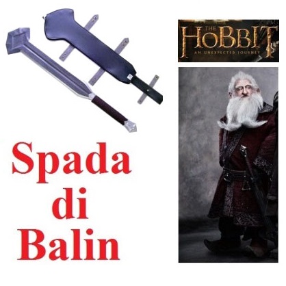 Spada di balin con fodero per cosplay - spada fantasy da collezione del nano balin del film lo hobbit.