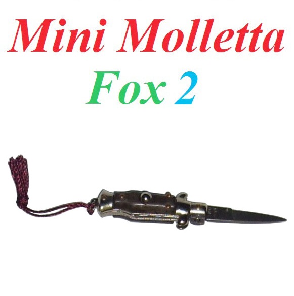 Mini molletta siciliana fox modello 2 con impugnatura in finto legno - mini coltello siciliano da collezione - replica in miniatura di coltello a scatto siciliano.