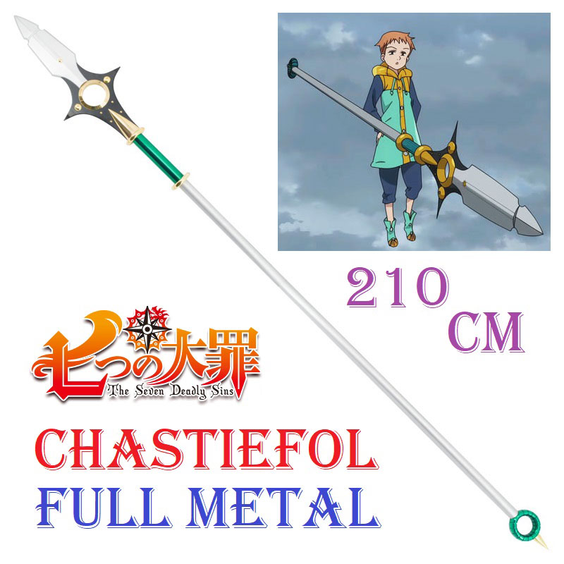Tesoro sacro lancia dello spirito chastiefol di king per cosplay - lancia fantasy ornamentale da collezione del re delle fate harlequin membro dei sette peccati capitali della serie anime e manga the seven deadly sins.