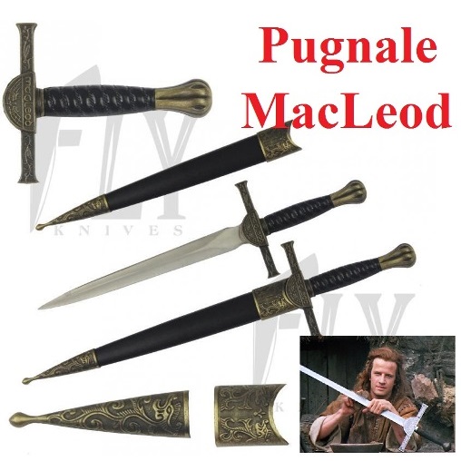 Pugnale del clan macleod - coltello scozzese di connor macleod con fodero e scatola espositore dal film highlander .