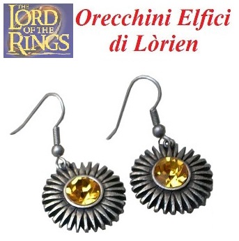 Orecchini elfici di lorien - riproduzione ufficiale new line cinema del film il signore degli anelli.