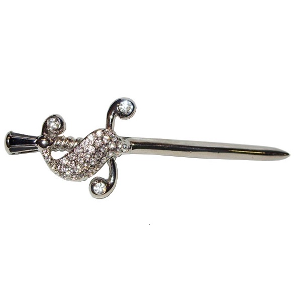 Ciondolo spada medievale - collana fantasy con spada e gemme chiare- prodotto 100% italiano.