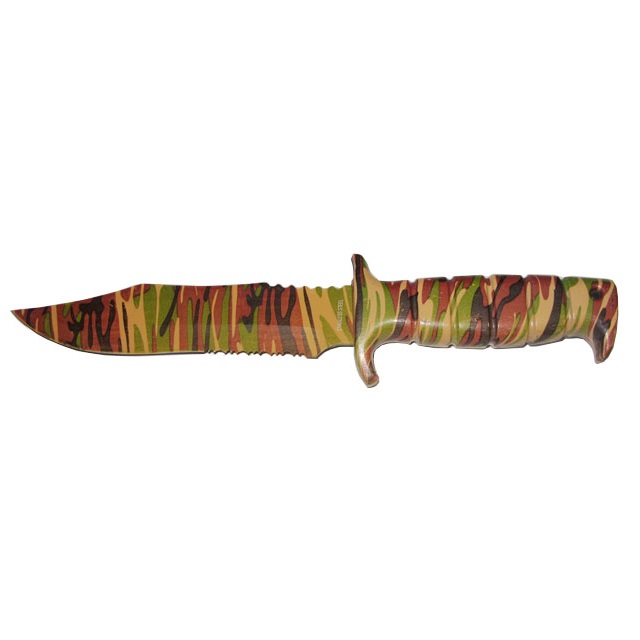 Coltello militare mimetico giungla integrale con fodero.